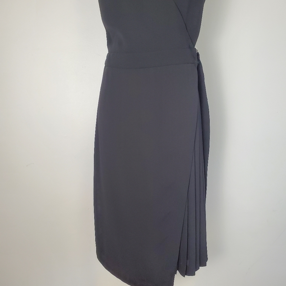 Topshop Black Wrap Sleeveless Dress - Picture 4 of 8